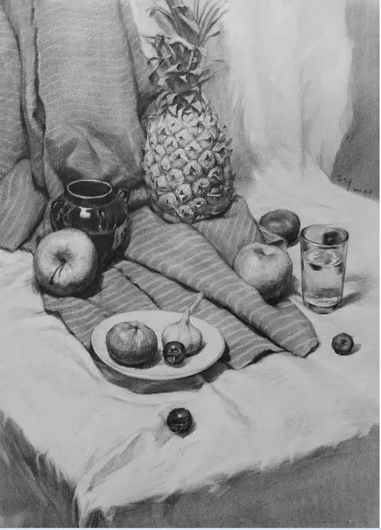 教你如何画出富有美感的素描静物！